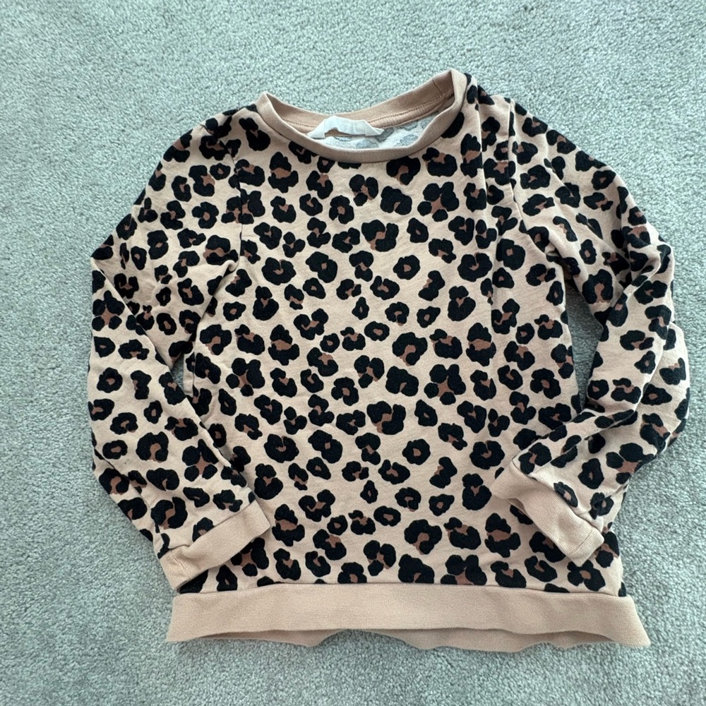 H&M Kids Leopard Print Sweatshirt - Black and Tan
